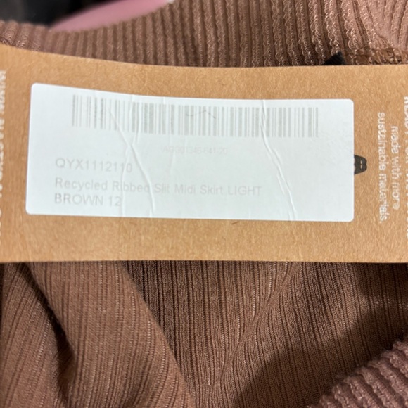 Nasty Gal Women’s Brown Ribbed Side Split Midi Skirt - Picture 11 of 12